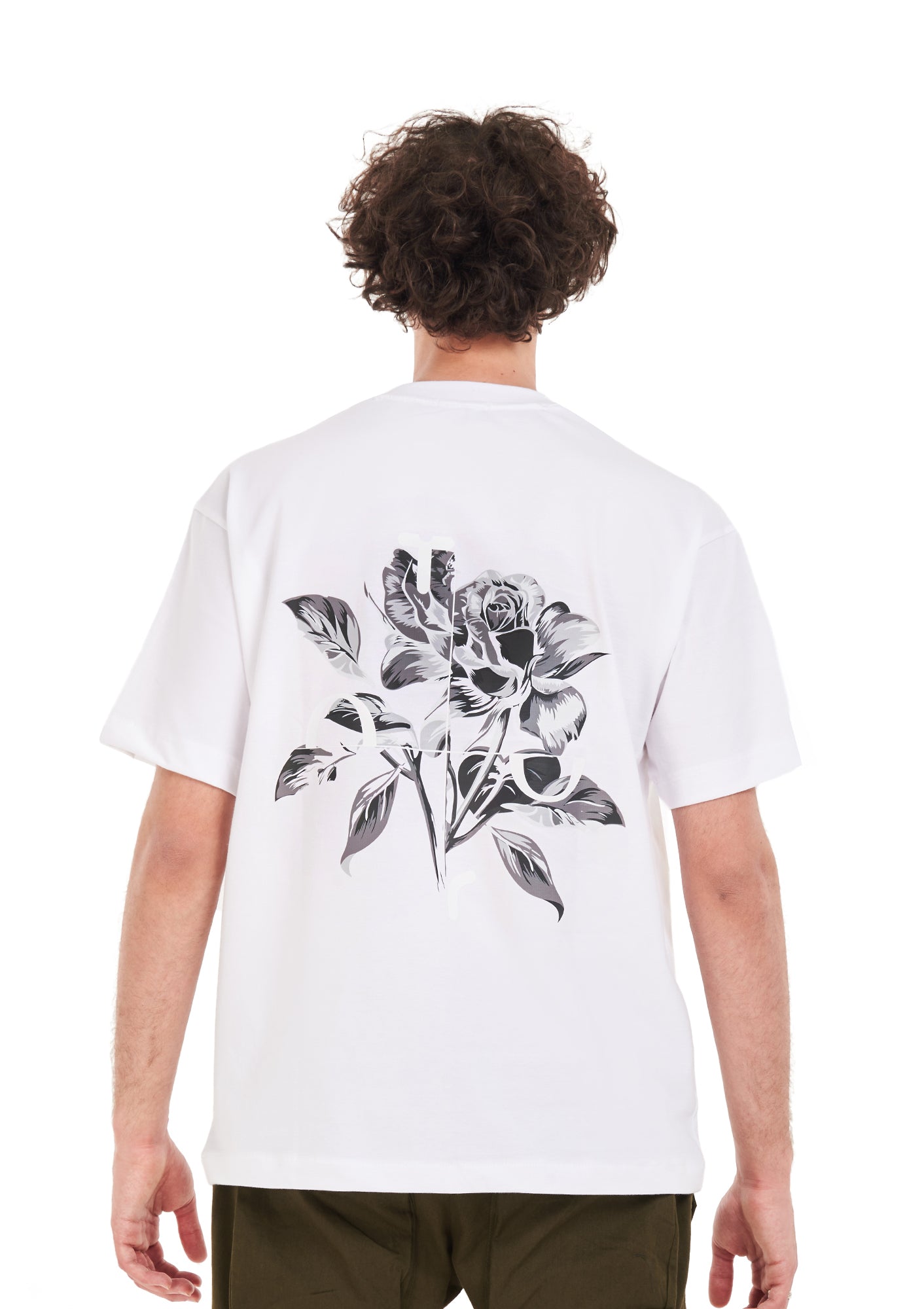 Flower tee  Oversized printed White T-shirt .